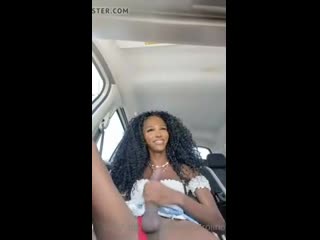 black trans exotic masturbates cock in the car | shemale and shemales - transy show